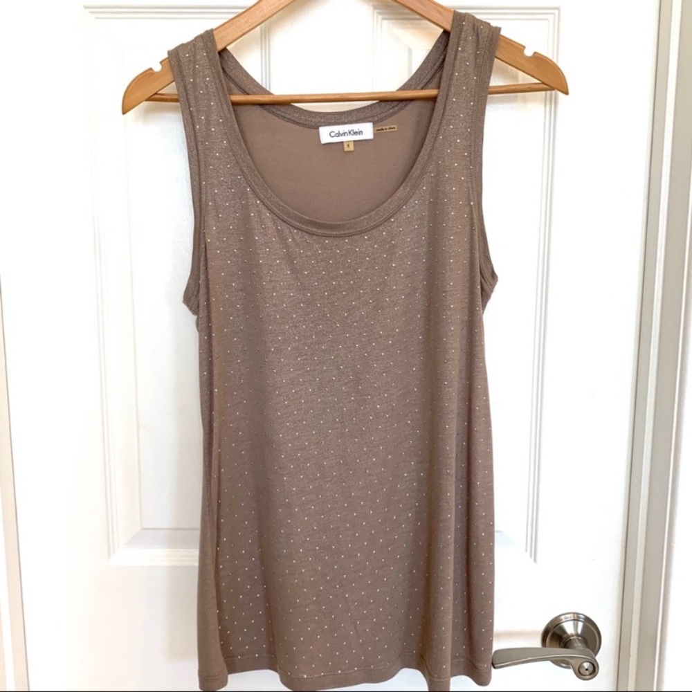 Calvin Klein Tan Studded tank top S